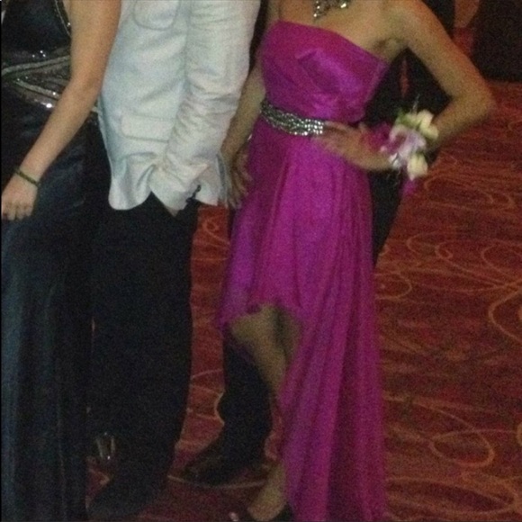 Jessica McClintock Strapless High-Low Prom Dress - Picture 5 of 8